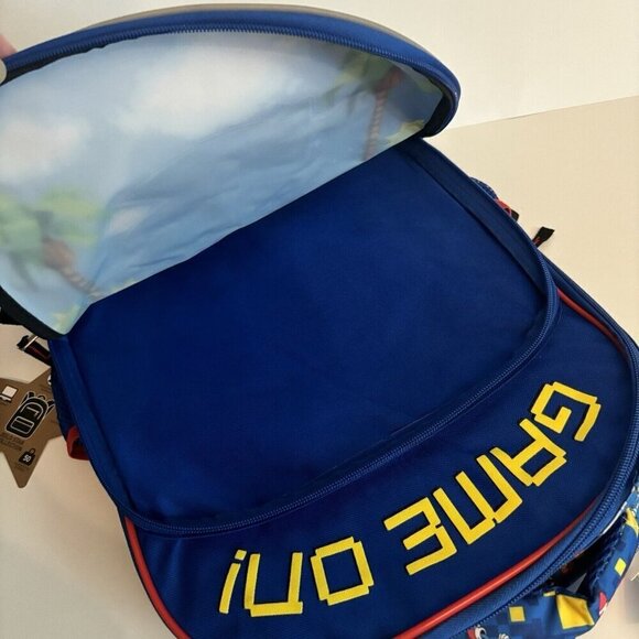 Sega Sonic The Hedgehog Game On 16” Safety Reflective School Backpack Book Bag - Picture 3 of 4
